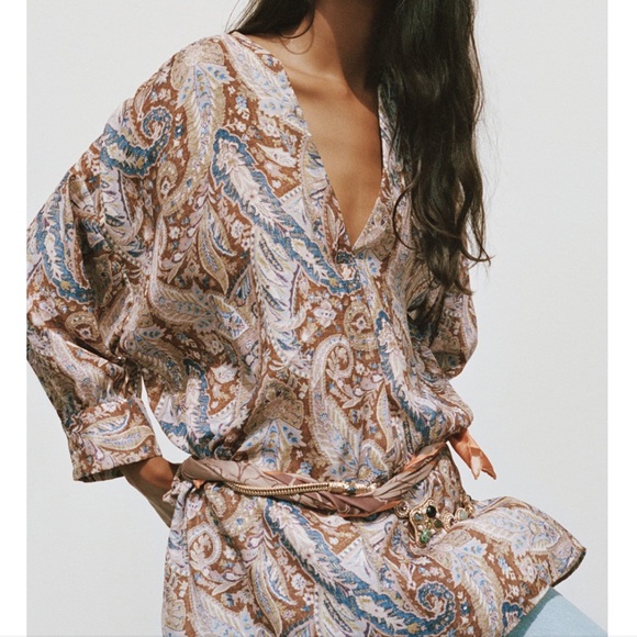 ZARA PRINTED TOP - Picture 1 of 6
